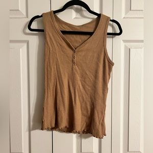 S, dark khaki tank top